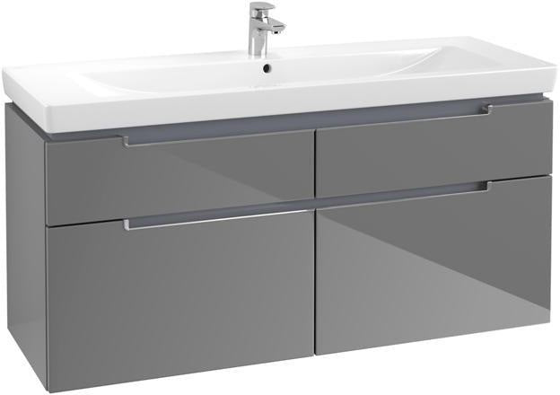 Villeroy & Boch Subway 2.0 Waschbeckenunterschrank 1287 mm Glossy White mit 4 Auszügen