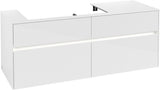 Villeroy & Boch Waschtischunterschrank Collaro C089 B0 1400 mm Glossy White mit LED-Beleuchtung