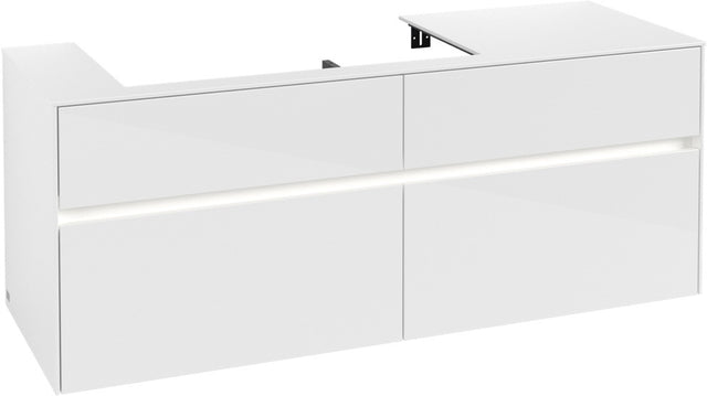Villeroy & Boch Waschtischunterschrank Collaro C089 B0 1400 mm Glossy White mit LED-Beleuchtung