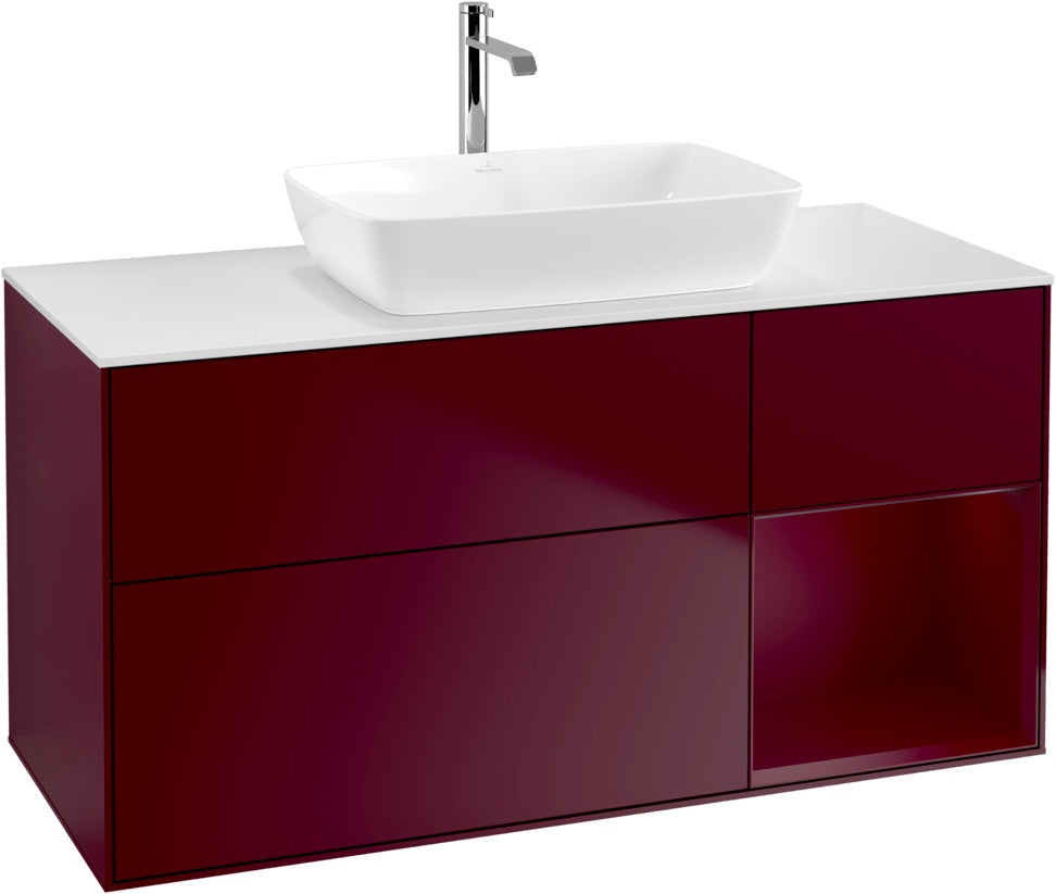 Villeroy & Boch Waschtischunterschrank Finion G831G 1200 mm Glossy White Lacquer mit Beleuchtung