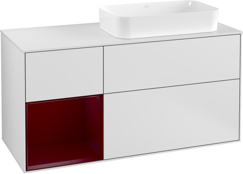 Villeroy & Boch Waschtischunterschrank Finion F271G 1200 mm Glossy White Lacquer mit Beleuchtung