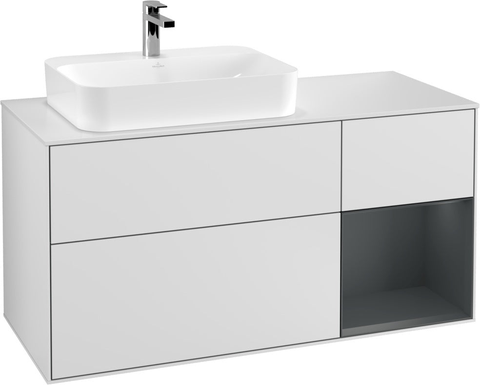 Villeroy & Boch Waschtischunterschrank Finion F401G 1200 mm Glossy White Lacquer mit Beleuchtung
