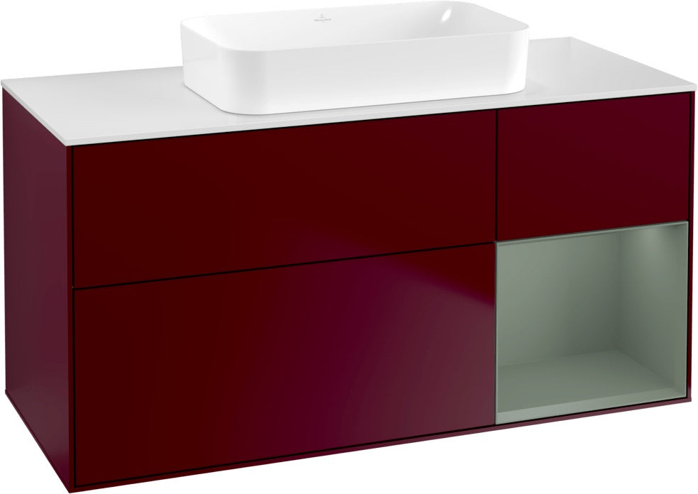 Villeroy & Boch Finion Waschtischunterschrank G711G Black Matt Lacquer 1200 mm mit Beleuchtung
