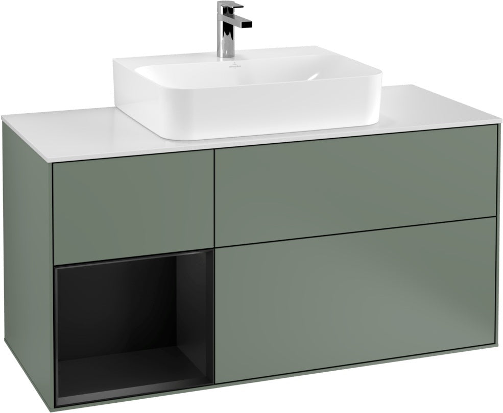 Villeroy & Boch Finion Waschtischunterschrank G161G 1200 mm Glossy White Lacquer mit LED-Beleuchtung