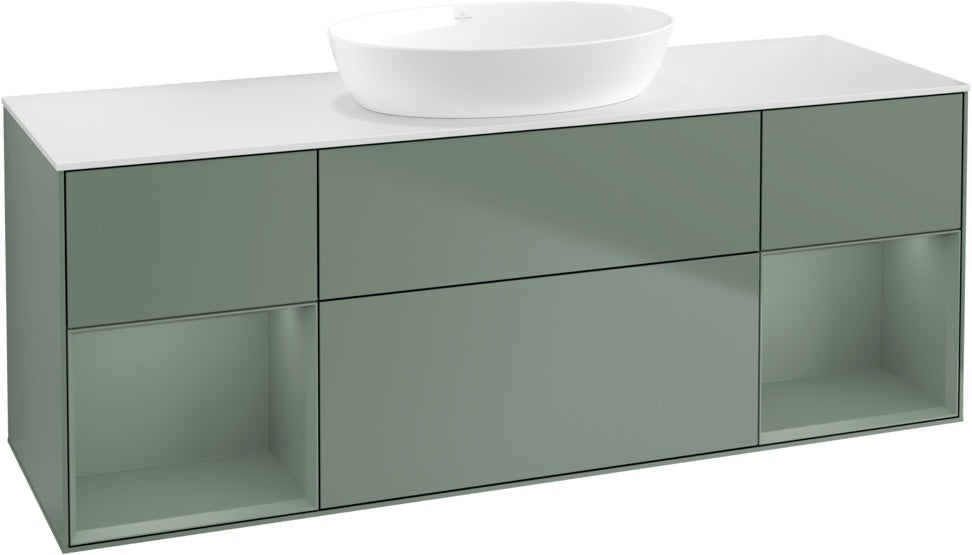 Villeroy & Boch Finion Waschbeckenunterschrank 1600 mm Glossy White Lacquer – mit LED-Beleuchtung