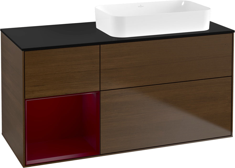 Villeroy & Boch Finion Waschtischunterschrank 120 cm Glossy White Lacquer mit Beleuchtung