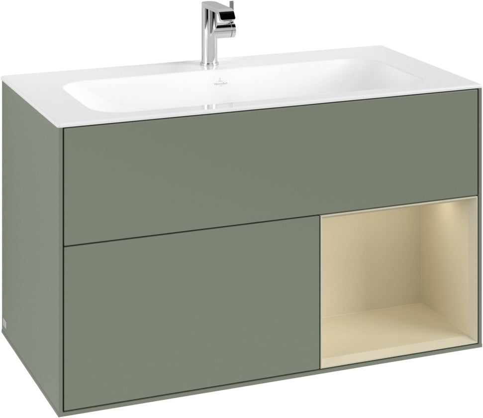 Villeroy & Boch Finion Waschtischunterschrank 996 mm White Matt Lacquer mit Beleuchtung