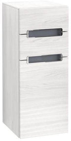 Folie / silbergrau / 1S 356x857x370mm 1trg. 2 Schubl. A:li White Wood Glass White