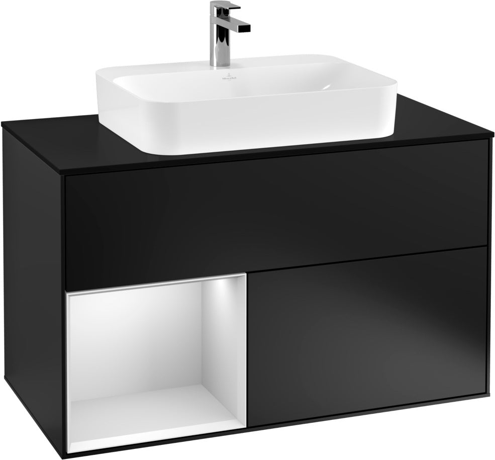 Villeroy & Boch Finion Waschtischunterschrank 1000 mm Glossy White Lacquer mit LED-Beleuchtung