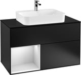 Villeroy & Boch Finion Waschtischunterschrank 1000 mm Glossy White Lacquer mit LED-Beleuchtung