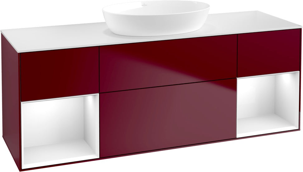 Villeroy & Boch Finion Waschbeckenunterschrank 1600 mm Glossy White Lacquer – mit LED-Beleuchtung