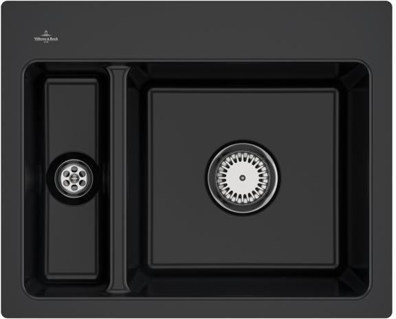 Villeroy & Boch Subway 60 XM flat Einbauspüle Ebony CeramicPlus, flächenbündig, 585 mm