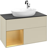 Villeroy & Boch Finion Waschbeckenunterschrank G892G 1000 mm Glossy White Lacquer mit Beleuchtung
