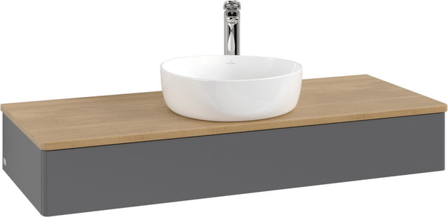Villeroy & Boch Waschtischunterschrank Antao 1200 mm Anthrazit Matt mit LED-Auszugsbeleuchtung