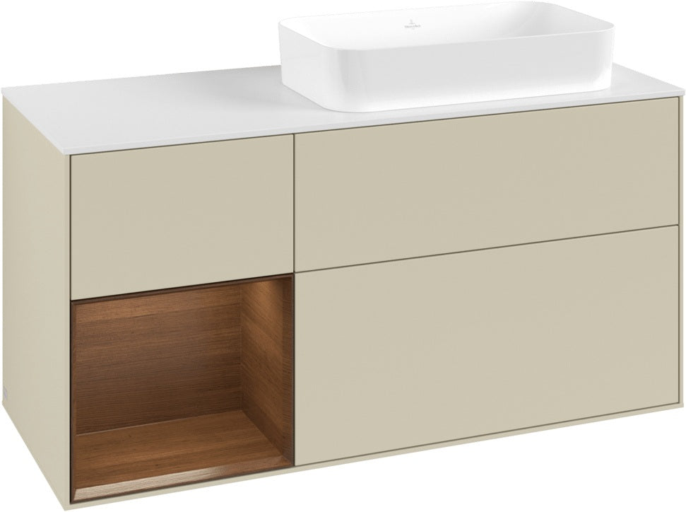 Villeroy & Boch Finion Waschtischunterschrank 1200 mm Glossy White mit Beleuchtung