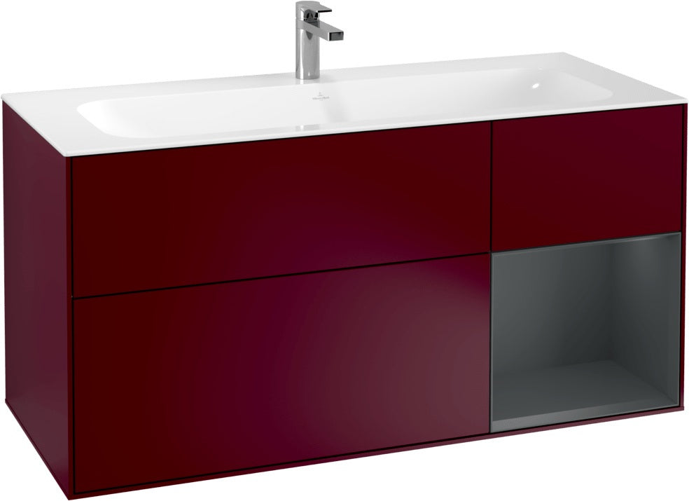 Villeroy & Boch Finion Waschbeckenunterschrank Glossy White Lacquer 1196 mm mit LED-Beleuchtung