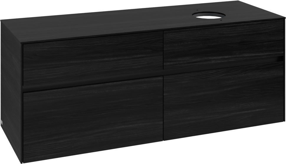 Villeroy & Boch Waschtischunterschrank Collaro C047 Black Oak 1400 mm mit Beleuchtung & SoftClosing