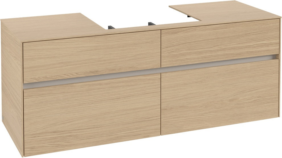 Villeroy & Boch Collaro Waschtischunterschrank 1400 mm Black Matt Lacquer mit 4 Auszügen