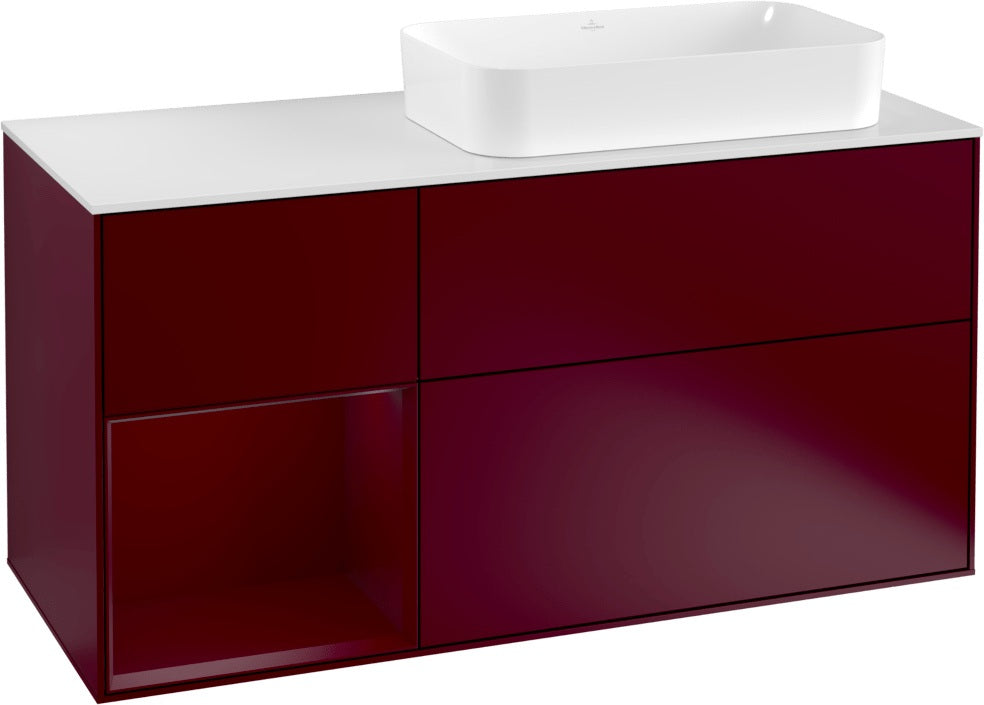 Villeroy & Boch Finion Waschbeckenunterschrank 1200 mm Glossy White Lacquer mit LED-Beleuchtung
