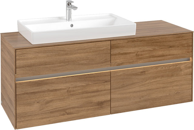 Villeroy & Boch Waschbeckenunterschrank Collaro C089 B0 1400 mm Kansas Oak mit Beleuchtung