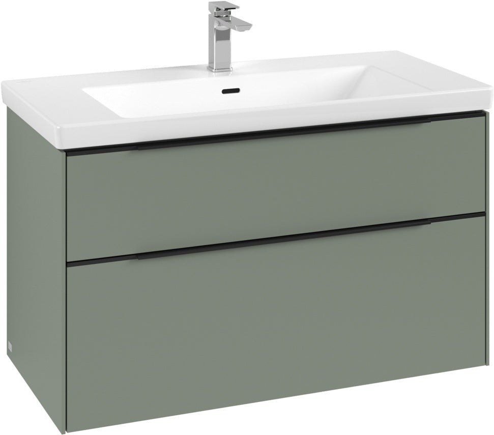 Villeroy & Boch Subway 3.0 Waschtischunterschrank C570L0 Brilliant White mit LED-Beleuchtung und SoftClosing