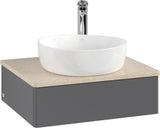 Villeroy & Boch Waschtischunterschrank Antao 600 mm, 1 Auszug, SoftClosing, Beleuchtung, Anthrazit Matt