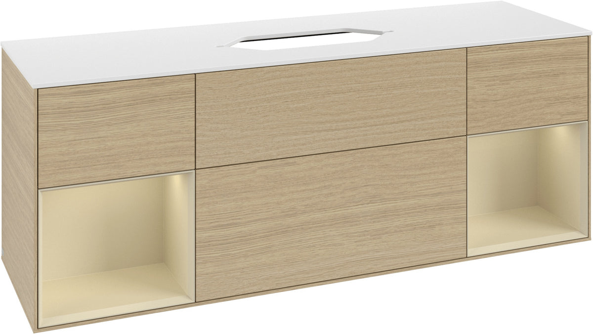 Villeroy & Boch Finion Waschtischunterschrank 1600 mm Glossy White Lacquer mit Beleuchtung