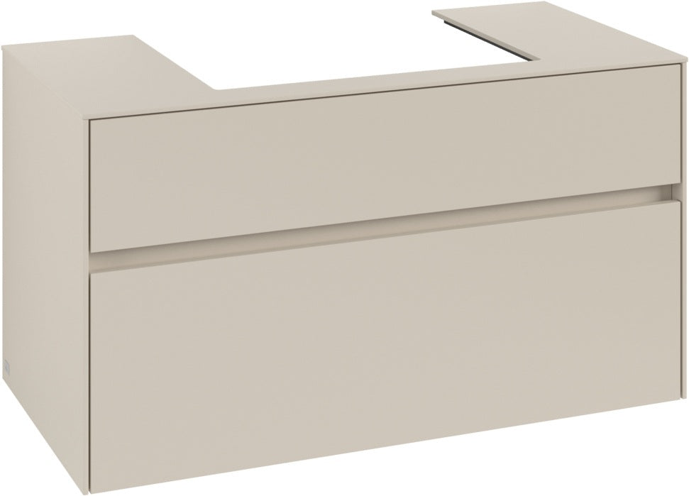 Villeroy & Boch Waschbeckenunterschrank Collaro C019 B0 1000 mm Cashmere Grey mit Beleuchtung