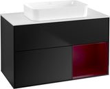 Villeroy & Boch Finion Waschbeckenunterschrank 1000 mm Black Matt Lacquer mit Beleuchtung