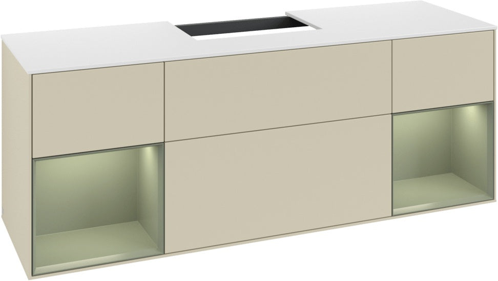 Villeroy & Boch Finion Waschtischunterschrank 1600 mm Glossy White Lacquer mit Beleuchtung