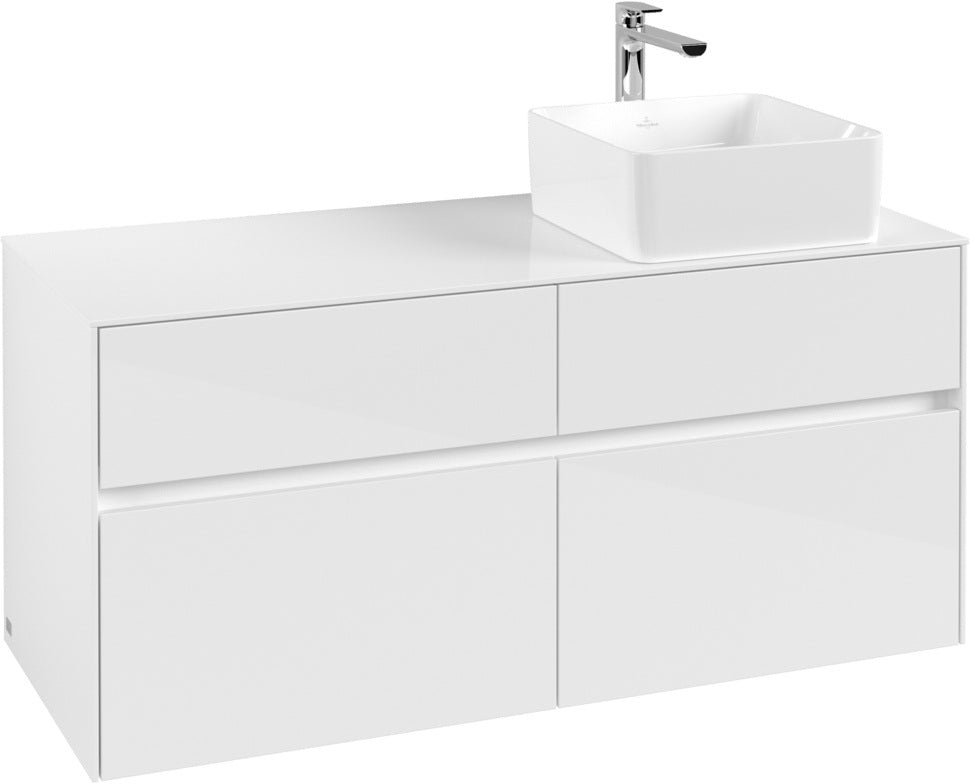 Villeroy & Boch Waschtischunterschrank Collaro C043 1200 mm Glossy White mit 4 Auszügen