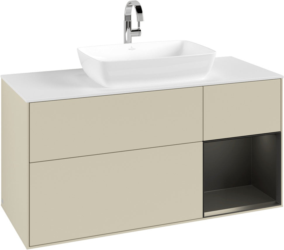 Villeroy & Boch Waschtischunterschrank Finion G831G 1200 mm Glossy White Lacquer mit Beleuchtung