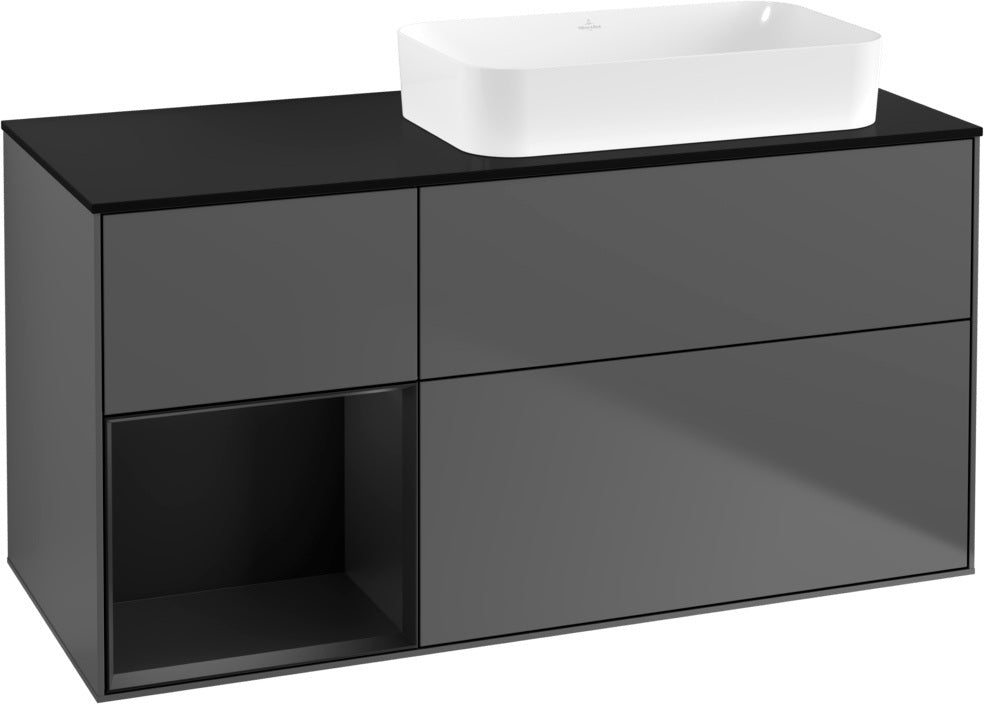 Villeroy & Boch Finion Waschtischunterschrank 120 cm Glossy White Lacquer mit Beleuchtung