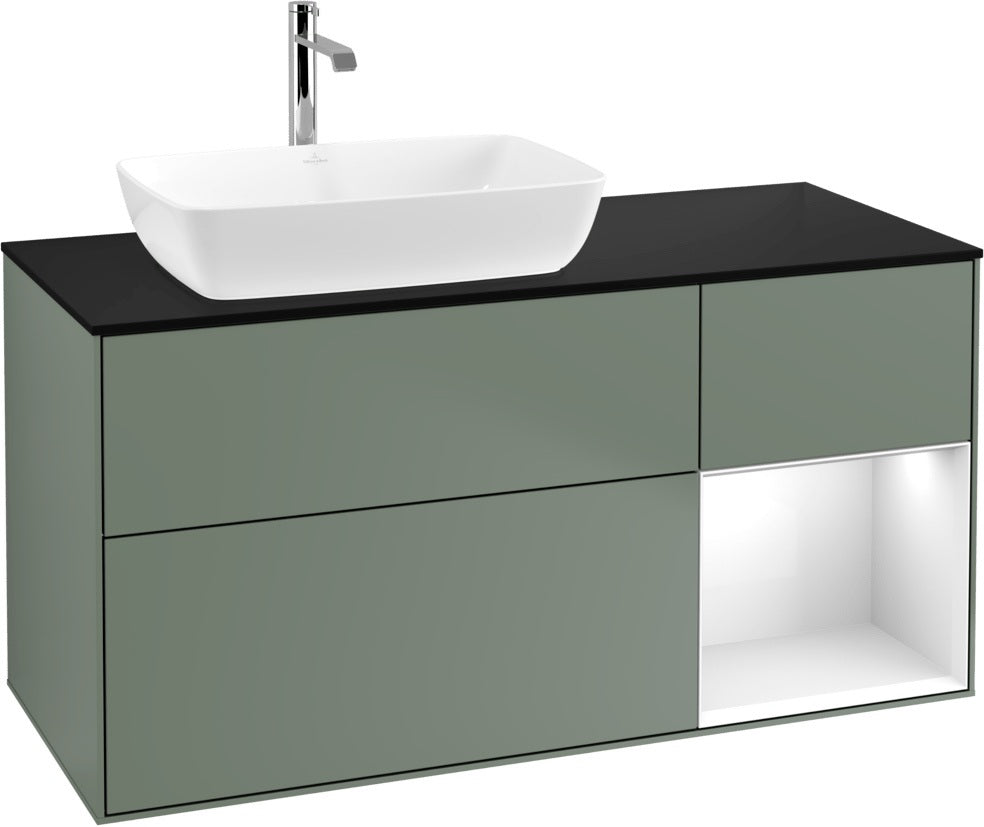 Villeroy & Boch Finion Waschtischunterschrank 1200 mm Glossy White mit Beleuchtung und SoftClosing