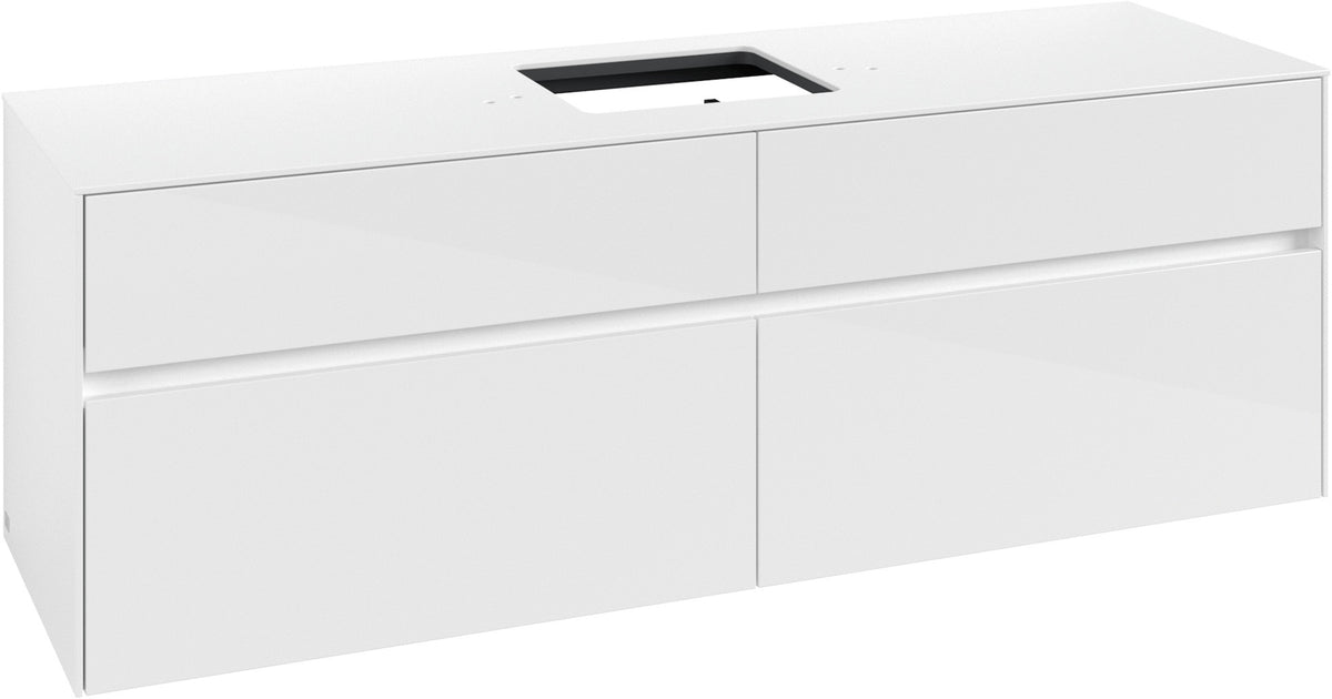 Villeroy & Boch Waschtischunterschrank Collaro C134 1600 mm Glossy White mit 4 Auszügen