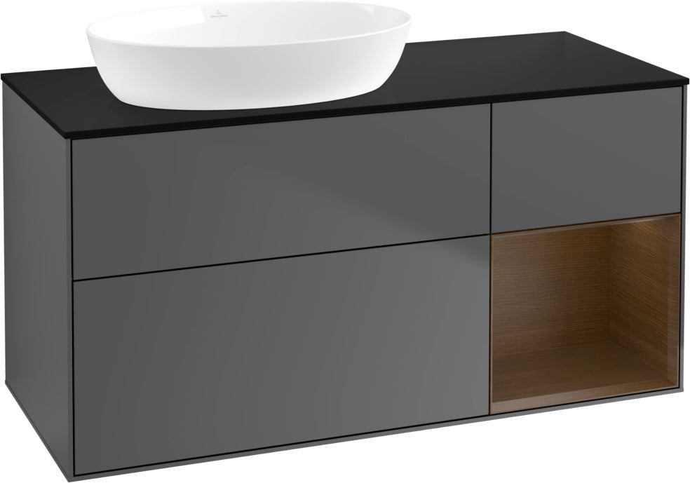 Villeroy & Boch Finion Waschtischunterschrank 1200 mm Glossy White Lacquer mit LED-Beleuchtung