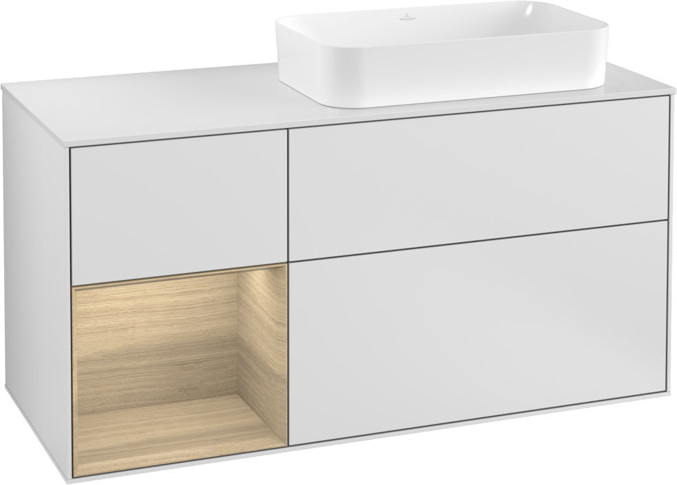 Villeroy & Boch Finion Waschbeckenunterschrank 1200 mm Glossy White Lacquer mit LED-Beleuchtung