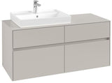 Villeroy & Boch Collaro Waschtischunterschrank 1200 mm, 4 Auszüge, Soft Grey, Becken links