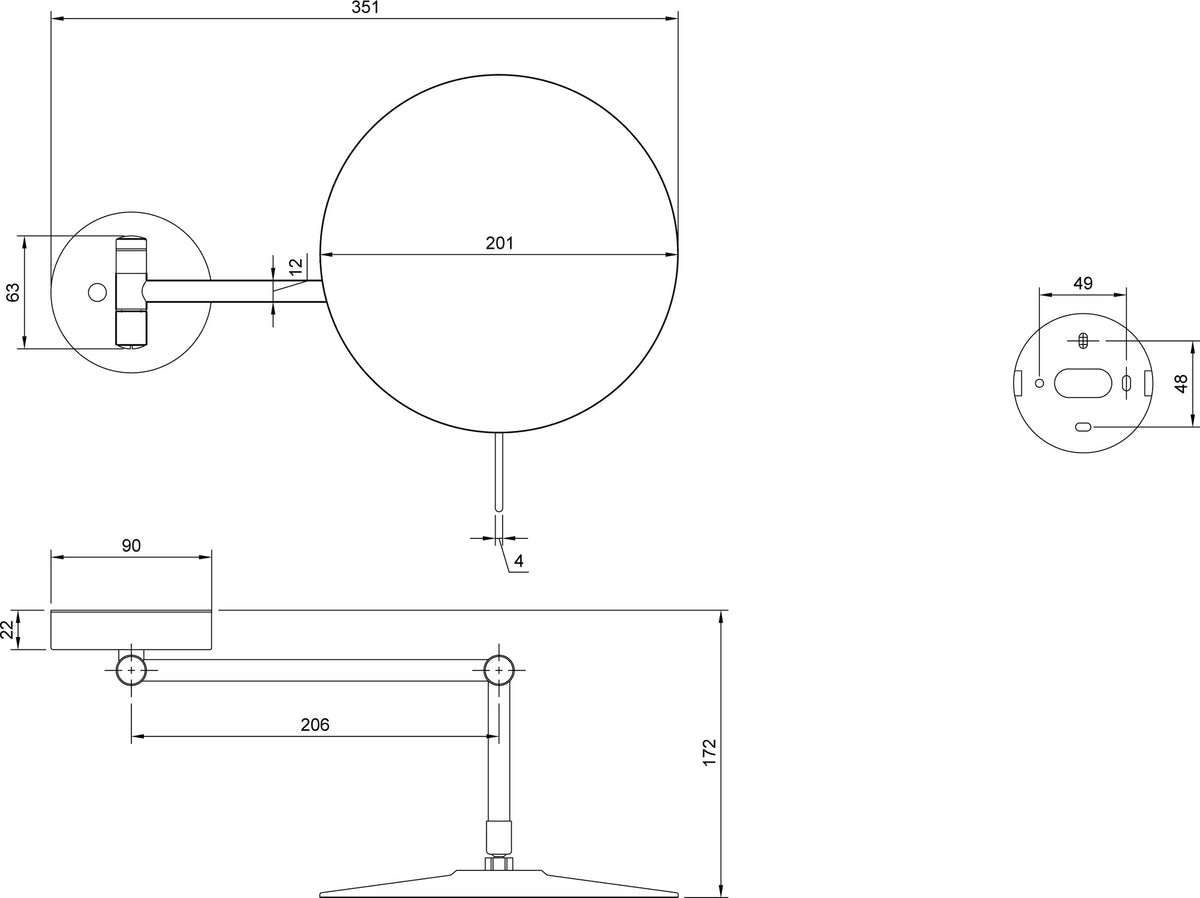 Villeroy & Boch Elements - Tender Kosmetikspiegel TVA1510, 351x172x201 mm, Brushed Nickel Matt