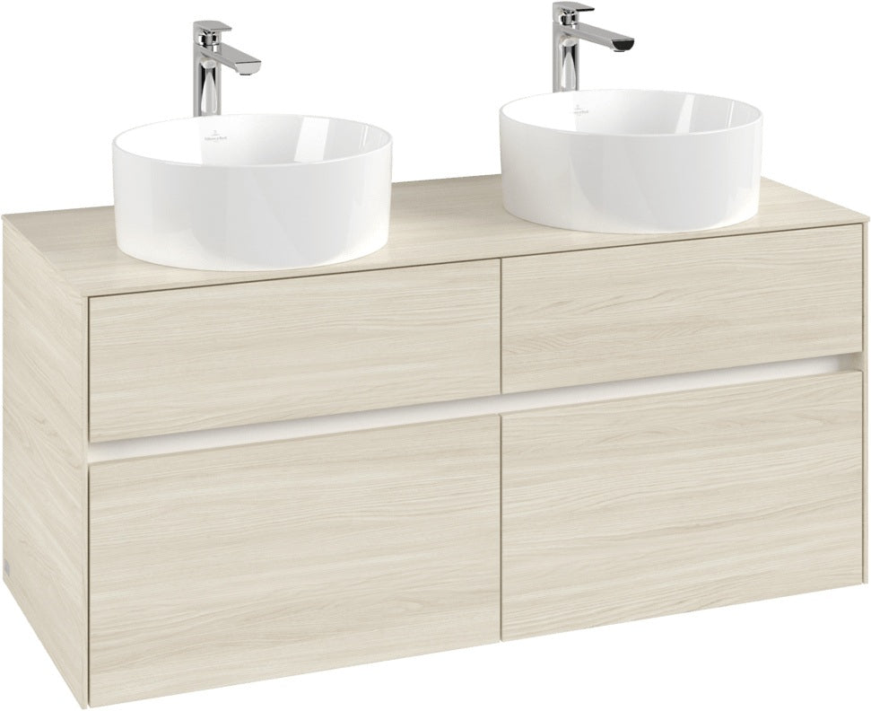 Villeroy & Boch Collaro Waschbeckenunterschrank White Oak 1200 mm mit 4 Auszügen