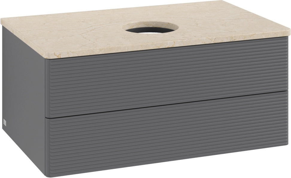 Villeroy & Boch Waschtischunterschrank Antao K19113 800 mm Anthracite Matt – 2 Auszüge, Push-to-open