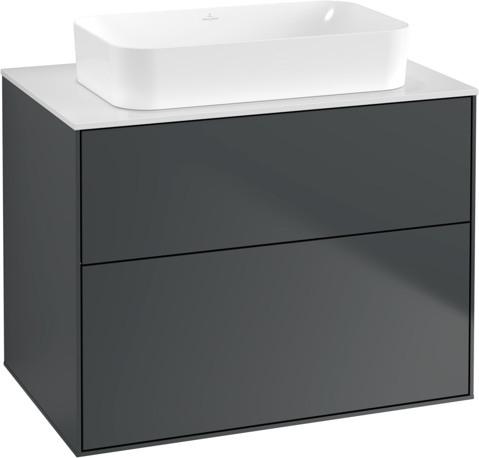 Villeroy & Boch Waschtischunterschrank Finion G6310 800 mm Anthracite Matt Lacquer mit Beleuchtung
