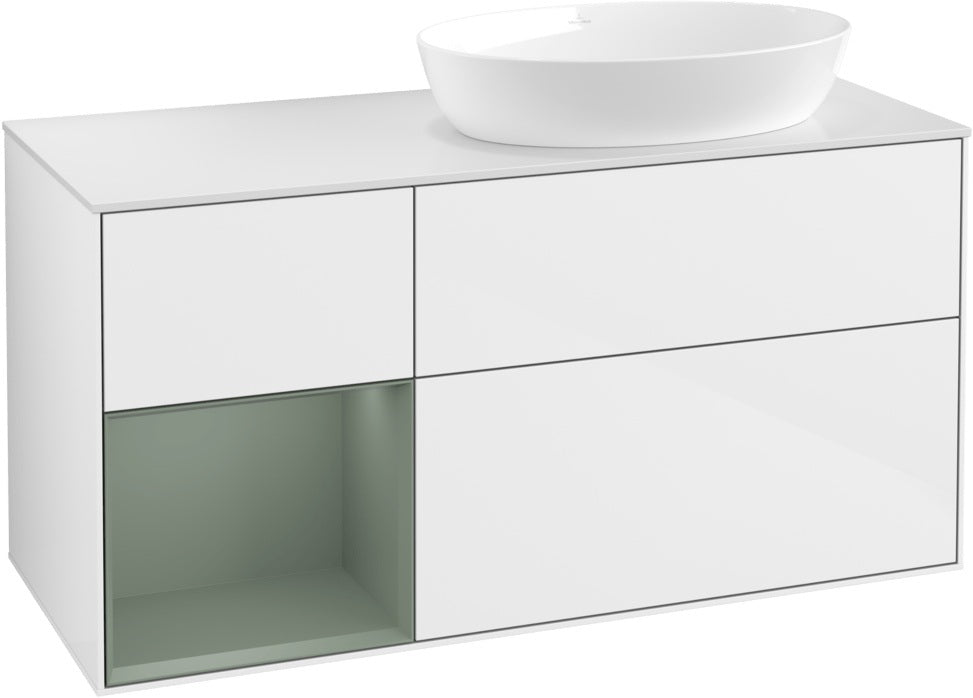 Villeroy & Boch Finion Waschtischunterschrank 1200 mm Glossy White Lacquer mit Beleuchtung