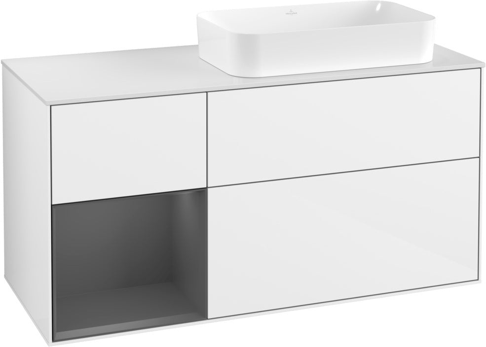 Villeroy & Boch Finion Waschtischunterschrank 1200 mm Glossy White mit Beleuchtung