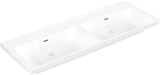 Villeroy & Boch Subway 3.0 Schrank-Doppelwaschtisch 1300 mm Weiß Alpin, TitanCeram, mit Überlauf, ohne Hahnloch