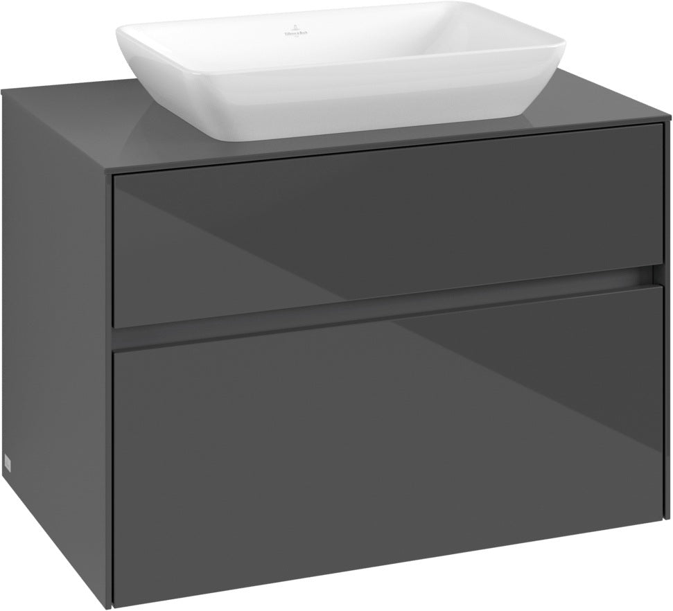 Villeroy & Boch Collaro Waschtischunterschrank 800 mm Glossy White mit SoftClosing und 2 Auszügen
