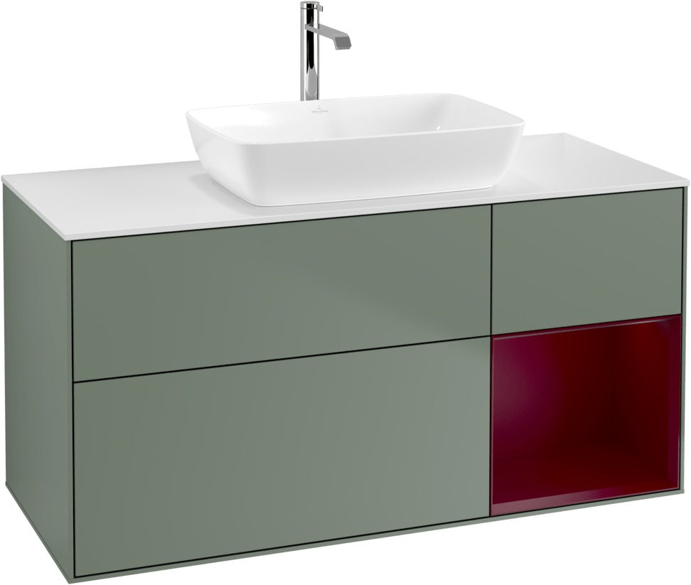 Villeroy & Boch Waschtischunterschrank Finion G831G 1200 mm Glossy White Lacquer mit Beleuchtung