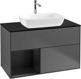 Villeroy & Boch Finion Waschbeckenunterschrank Glossy White mit Beleuchtung, 1000 mm