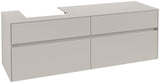Villeroy & Boch Collaro Waschtischunterschrank 1600 mm Black Matt Lacquer, 4 Auszüge, Becken links