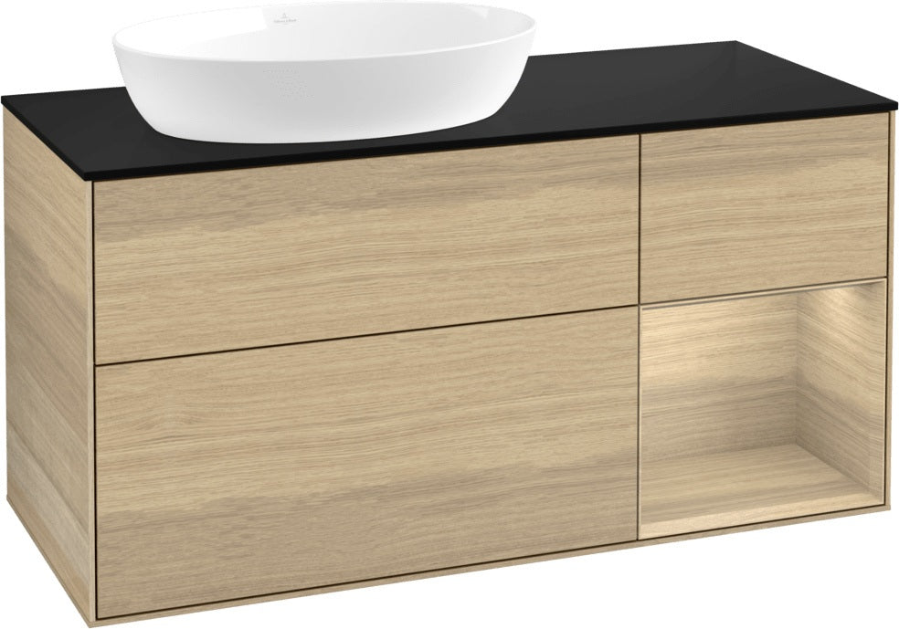 Villeroy & Boch Finion Waschtischunterschrank 1200 mm Glossy White Lacquer mit LED-Beleuchtung